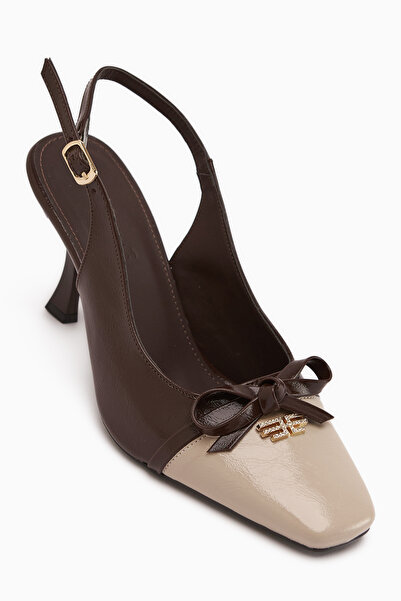 Limoya Emila Brown Bow Women's Heeled Shoes