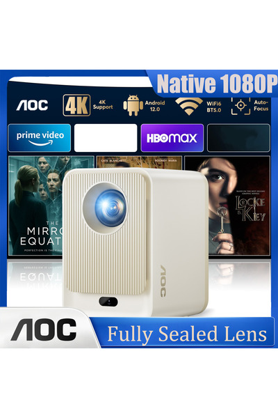 Aoc Sealed Projector 9000L 1080P 4K AutoFocus 250" Wireless Cell Notebook TV Box