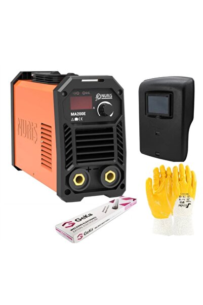 NURİŞ MA200E 200 Amper Çanta Tipi Kaynak Makinesi + Delux Kaynakçı Paketi
