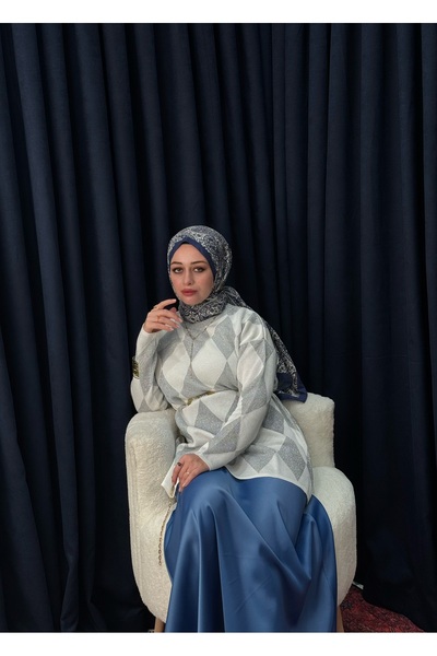 Neva Wear Baklava Patterned Glitter Knit Tunic