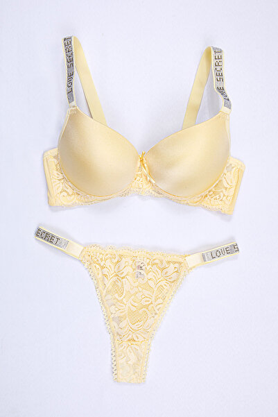Tılsım Lingerie طقم حمالة صدر ميكرو دولدلي مزينة بـ 250 حجرًا