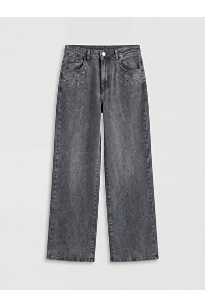 LC Waikiki Anthracite Wideleg Women's Jean Pants