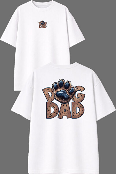 VSRN Μπλουζάκι Dog Dad με σχέδιο, μπροστινό και πίσω τμήμα με στάμπα, λευκό, ...