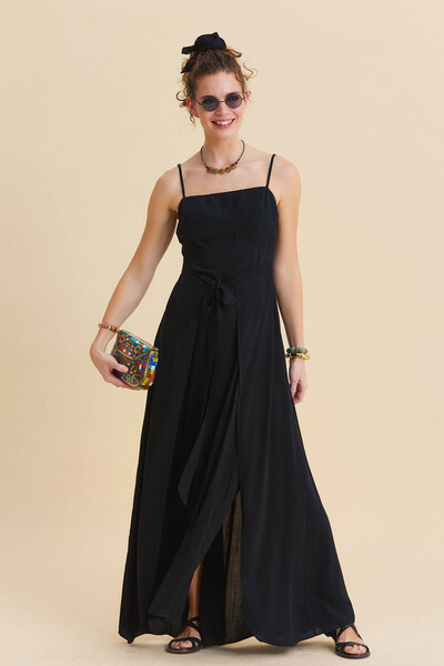 Los banditos Rochie cu bretele cu cravată în talie