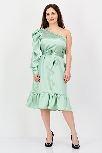 freesoul Women Solid Midi Dress, Mint