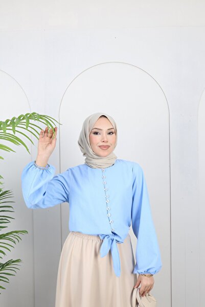 Nergis Neva Butik Biritli Skirt Top Modal Shirt