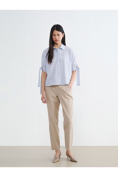 LC Waikiki Rmz Gi̇yi̇m Farkiyla Balloon Fit Women's Jean Pants with Waist Cord