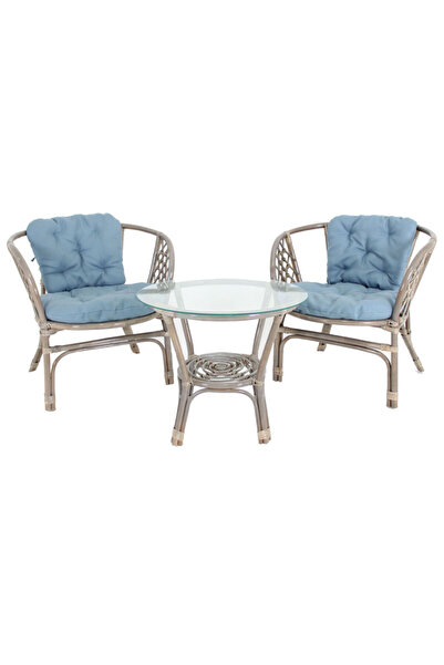 Q DECOR home&kids&garden Garden Furniture Set, Bahama Rattan, 3 Pieces, 2 Sea...