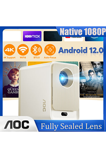 Aoc جهاز عرض بصري مغلق 9000L بدقة 1080P و4K مع تركيز تلقائي وشاشة 250 بوصة لل...