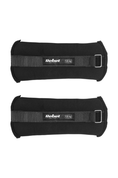 Rebel Set of 2 fitness weights, for ankles and wrists, black, 2x1.5kg