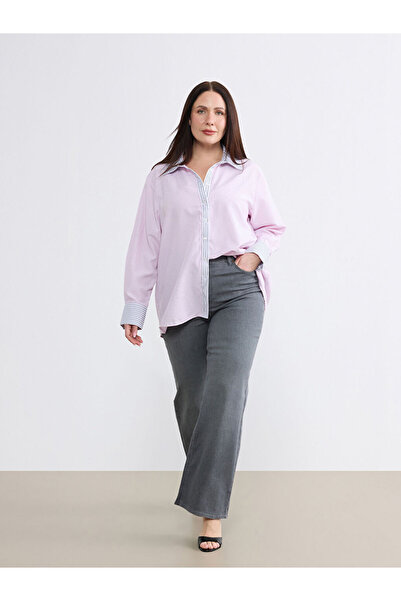 LC Waikiki Gray Plus Size Wideleg Women's Jean Pants