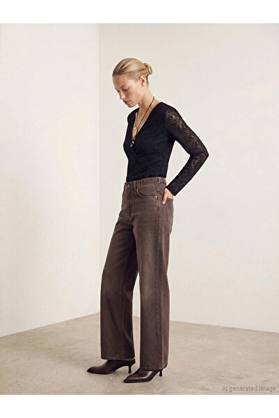 LC Waikiki Brown Wideleg Women's Jean Trousers