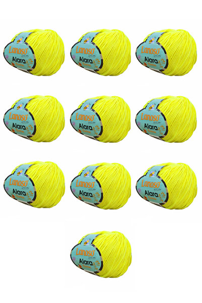 Lanoso Alara Cotton Yarn Pachet de 10 bucăți 50 gr 140 m Bumbac și Acrilic (9...