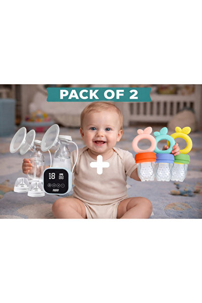 AdamFz Electric Breast Pump & Baby Fruit Feeder Bundle (Pack of 2, BPA Free, ...