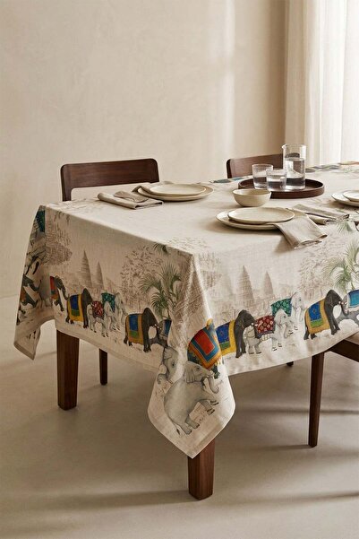 dekomall home & living Zümrüt Kervan Cotton Tablecloth-Msor003