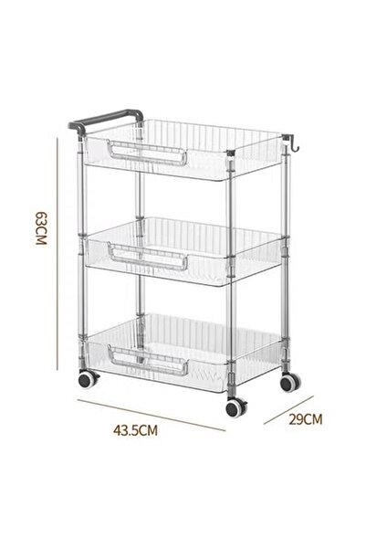 KEKE رف تخزين متعدد الاستخدامات للفواكه والخضروات، ثلاثي الطبقات، مستطيل الشك...