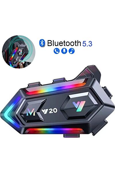 mobixom Y20 5.3 Motosiklet Kask Kulaklık Intercom Işıklı Motorsiklet Interkom