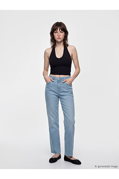 LC Waikiki Blue Straight Fit Women's Jean Pants