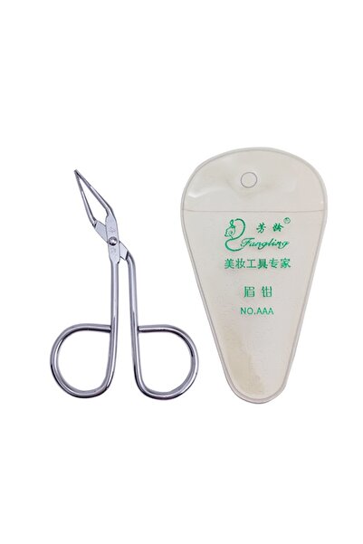 SELA Slant Tip Tweezers for Eyebrows, Stainless Steel, Silver,