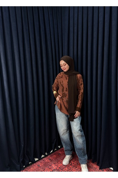 Neva Wear Marbled Patterned Soft Tunic Knitwear