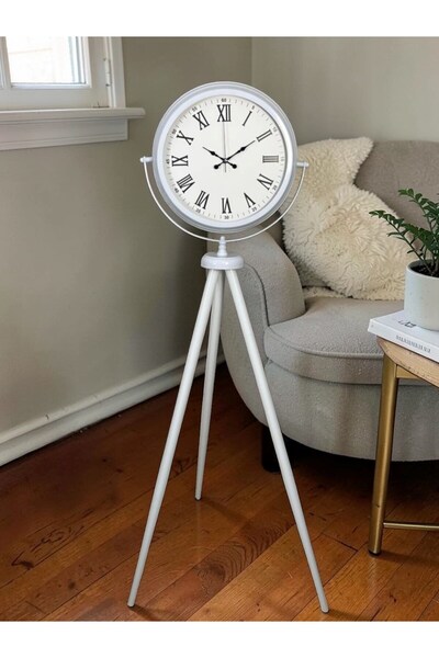 Leyaton Platinum Classic White Roman Tripod Stand Clock Rvryt-Rs345