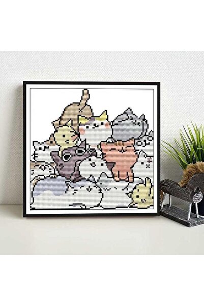 Arabest Simple Cat Diamond Painting with Frame, Suitable for Children or Adul...