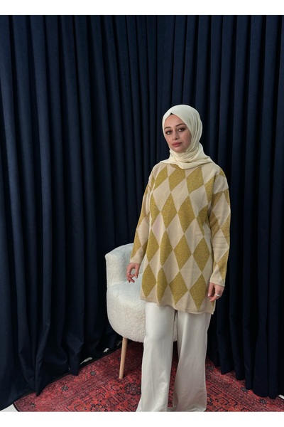 Neva Wear Baklava Patterned Glitter Knit Tunic