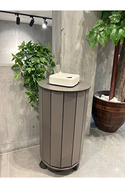 ARKITEKT EX خزانة مياه مصنوعة من MDF بسعة 19 لتر مع عجلات وغطاء حماية، بدون م...