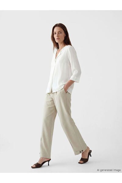 LC Waikiki Esvab • Modern & Distinctive Women's Linen-Look Pants with Waist D...