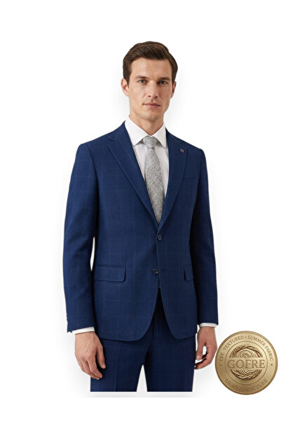 HERMOSE Signature |   Aegean Blue Checkered Gofre Suit