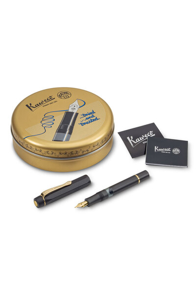 Kaweco 11000327 قلم حبر سائل AL Sport M ذو طرف أسود-ذهبي