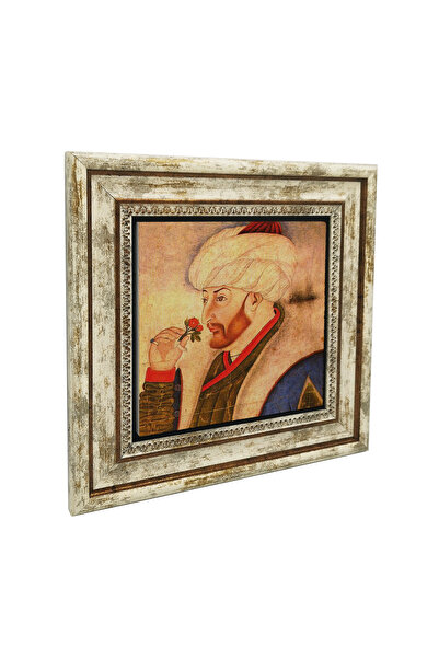 Sadrazam Pictură pe piatră naturală imprimată Fatih Sultan Mehmet 25X25KRT-91