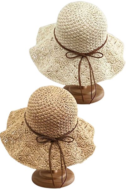 Uniquetrenders Women's Summer Straw Hat Knitted Patterned Wide Brim Bohemian ...