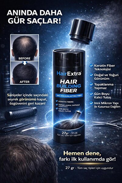 hairextra Keratin Fiber Saç Dolgunlaştırıcı Toz – Anında Gür ve Doğal Görünüm...