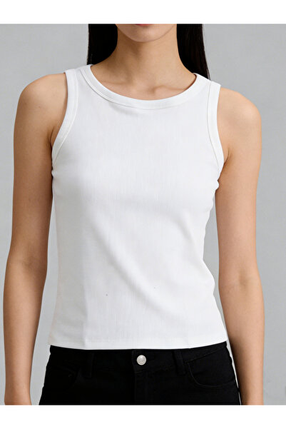 Take Two By Styli White Solid Padded Tank Top