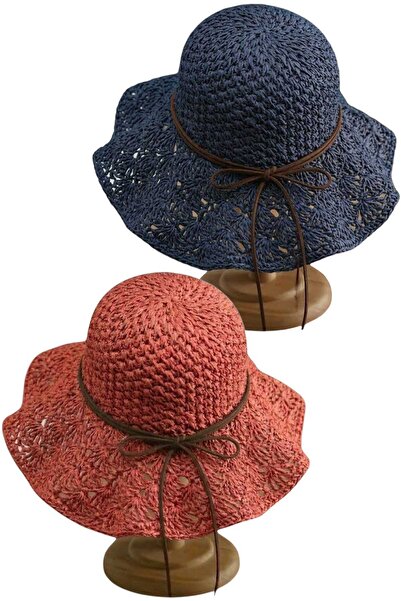 Uniquetrenders Women's Summer Straw Hat Knitted Patterned Wide Brim Bohemian ...