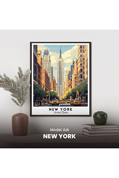 hediye hobim New York 40x50 Sayılarla Boyama Seti Boya Fırça Dahil Tuval Hobi...