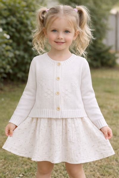 Ebruli 67603-26 Σετ φόρεμα με ζακέτα για κορίτσια, άνετη εφαρμογή, καθημερινό...