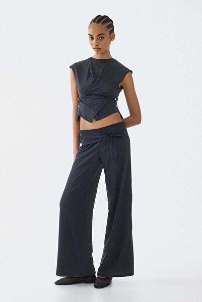 H&M Tie-detail jersey trousers