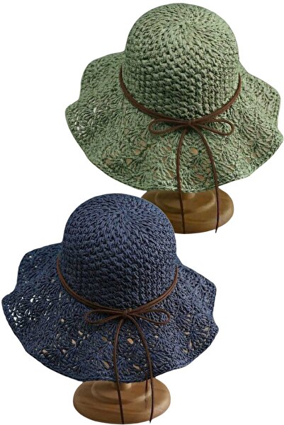 Uniquetrenders Women's Summer Straw Hat Knitted Patterned Wide Brim Bohemian ...