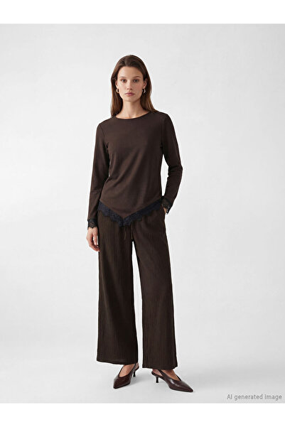LC Waikiki Textured Women's Pants with Waist Cord from Uzg Store for Style En...