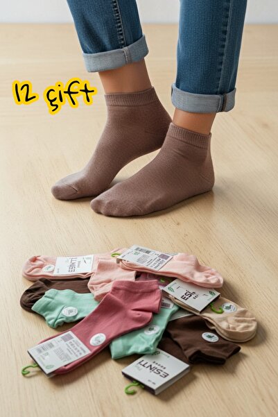 Esinti 12 Pairs of Seamless, Soft Washable, Colorful Mixed Women's Bamboo Boo...