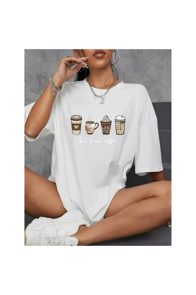 Narnuga 20/1 تي شيرت قصير الأكمام من القطن الممشط بطبعة كومباك قصة فضفاضة بنم...