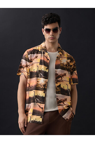 The Souled Store By Styli Multi Jurassic Park Graphic Rayon Shirt