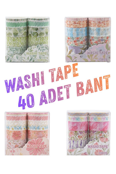 Şehir Online Mağazacılık Set de 40 de benzi Washi Tape Set de benzi decorativ...