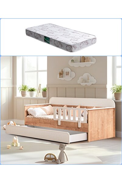 Setay Yavrulu Karyola, Vizyon Yavrulu Montessori Karyola + 1 Adet 90x190 Comf...