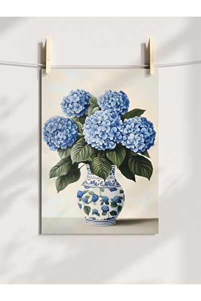 Patika Poster – Mavi Ortanca | Çerçevesiz Poster | Modern Duvar Dekoru