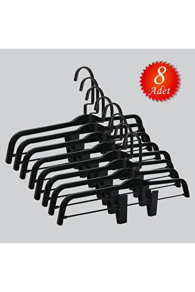 NYN شماعات خشبية (بخطاف أسود) للتنورة والسراويل 8 قطع