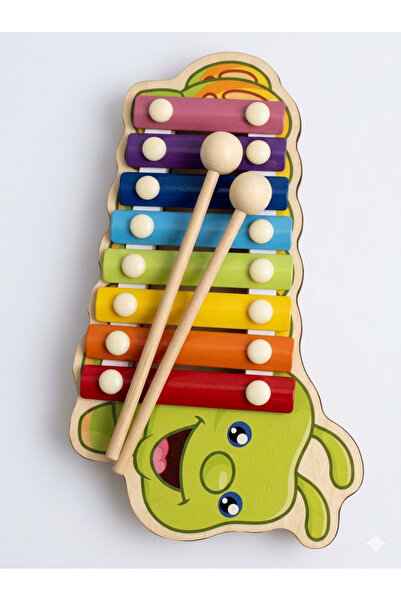 Generic Wooden Xylophone for Kids, 8 Colorful Keys, Caterpillar Design with T...
