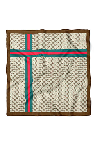nehir eşarp Zincir Desen Fular Bandana 70x70 Cm